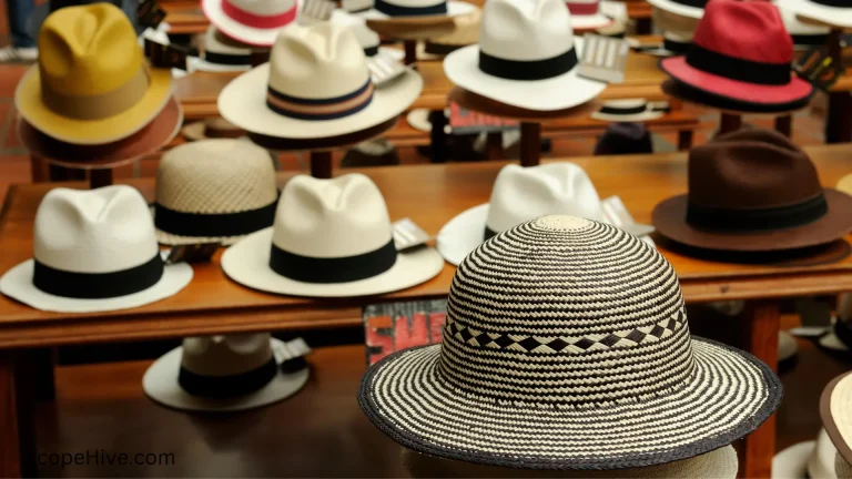 Different type of hats for men on table
