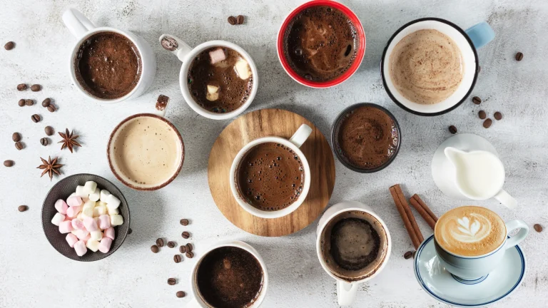 cups containing different types of coffee